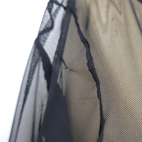 Bebe Peplum Sequin Mesh Top L - Picture 2 of 6